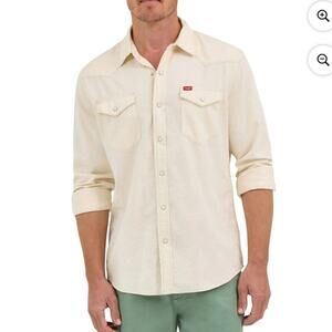 Wrangler® Mens Slim Fit Long Sleeve Woven Denim Pearl Snap Shirt Size 3X NWTa